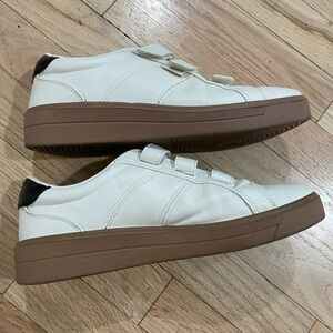 Ryka White and Brown Velcro Sneakers